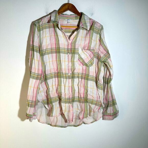Time and Tru Tops - Time and Tru Pink Plaid Top